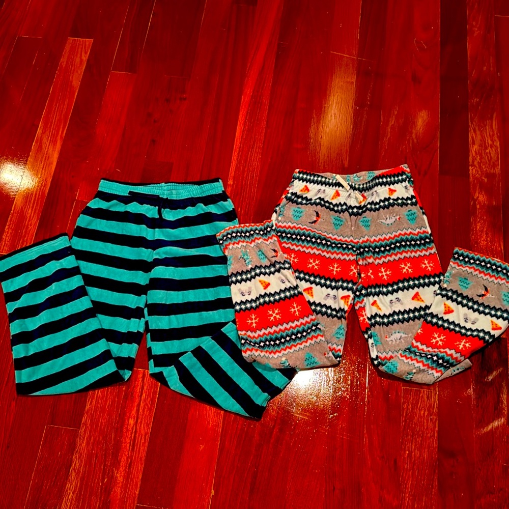 Two fuzzy soft pajama bottoms